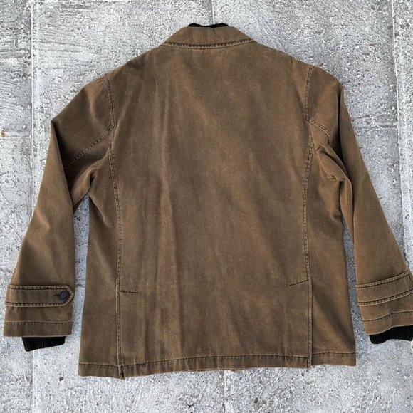 Aigner Men Jacket Brown Cotton Winter Coat Style in Italy Front Zipper Size 56 - Picture 6 of 11